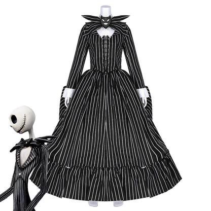 L'incubo prima di Natale femminile Jack Skellington vestito costume cosplay di Halloween