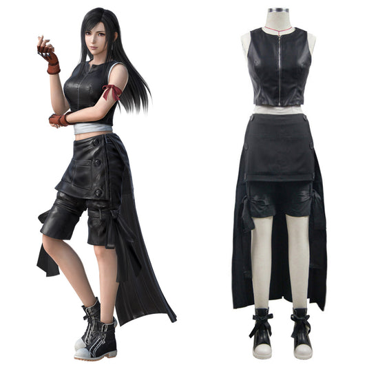 Final Fantasy VII: Costume cosplay nero di Tifa Lockhart per bambini dell'Avvento