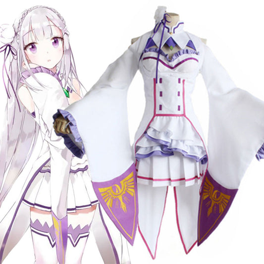 Re:Zero Starting Life in Another World Emilia Cosplay Custume