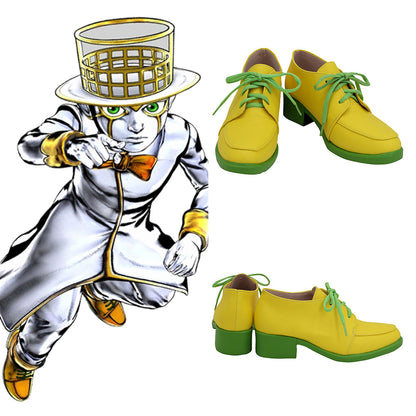 Jojo'S Bizarre Adventure: Unbreakble Diamond Rohan Kishibe Heaven' Door Yellow Cosplay Shoes