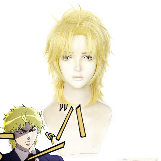 Jojo's Bizarre Adventure: Phantom Blood Teenager Dio Brando Light Golden Cosplay Peluca