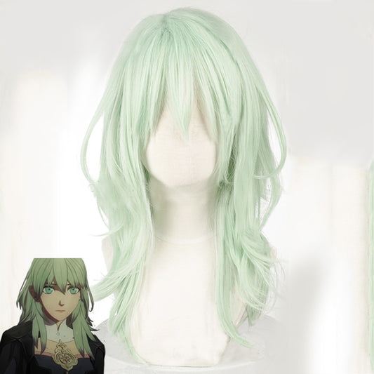 Emblema de fuego: peluca de cosplay verde de Byleth para mujer de Three Houses