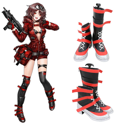 Chaussures de cosplay noires pour filles Frontline PM-06
