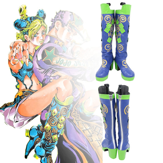 Jojo'S Bizarre Adventure:Stone Ocean Cujoh Jolyne Zapatos azules Botas de cosplay