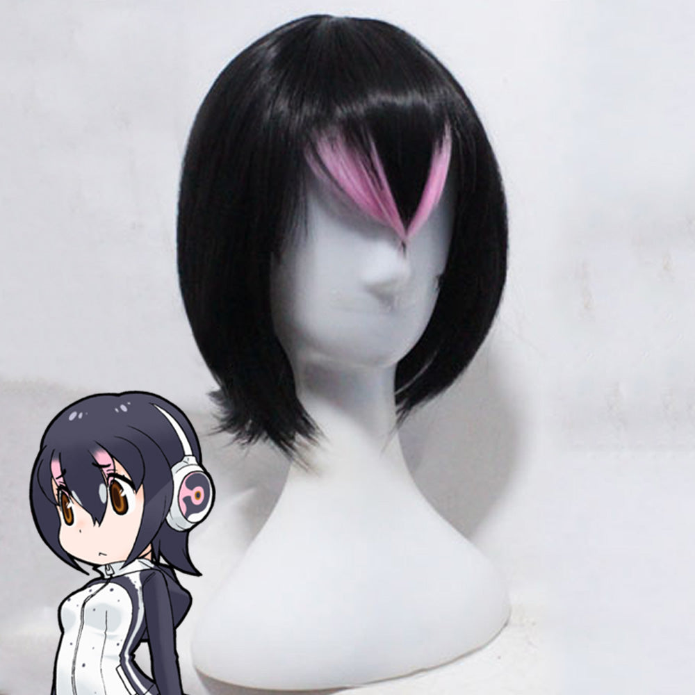 Kemono Friends Royal Penguin Princess Hululu Headset Parrucca cosplay rosa nera