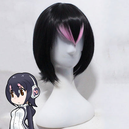 Kemono Friends Royal Penguin Princess Hululu Headset Parrucca cosplay rosa nera