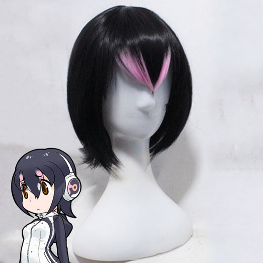 Kemono Friends Royal Penguin Princess Hululu Headset Parrucca cosplay rosa nera