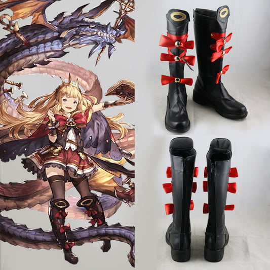 Granblue Fantasy Cagliostro Chaussures noires Cosplay Bottes