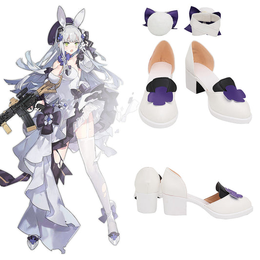 Chaussures de cosplay blanches pour filles Frontline HK416 à saveur de primevère