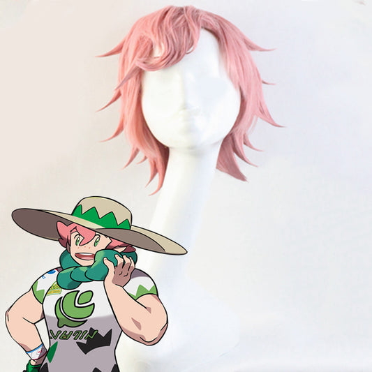 Pokemon Pokémon espada y escudo Milo rosa rojo Cosplay peluca