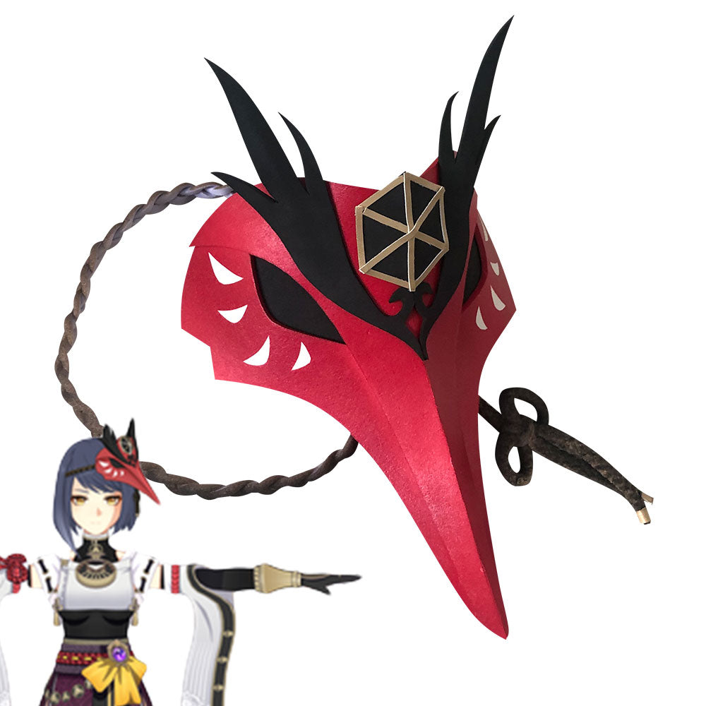 Genshin Impact Kujou Sara Couvre-chef Masque Cosplay Accessoire Prop