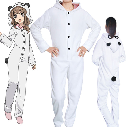 Rascal non sogna di Bunny Girl Senpai Seishun Buta Yarou Wa Bunny Girl Senpai No Yume Wo Minai Kaede Azusagawa Pigiama Costume Cosplay
