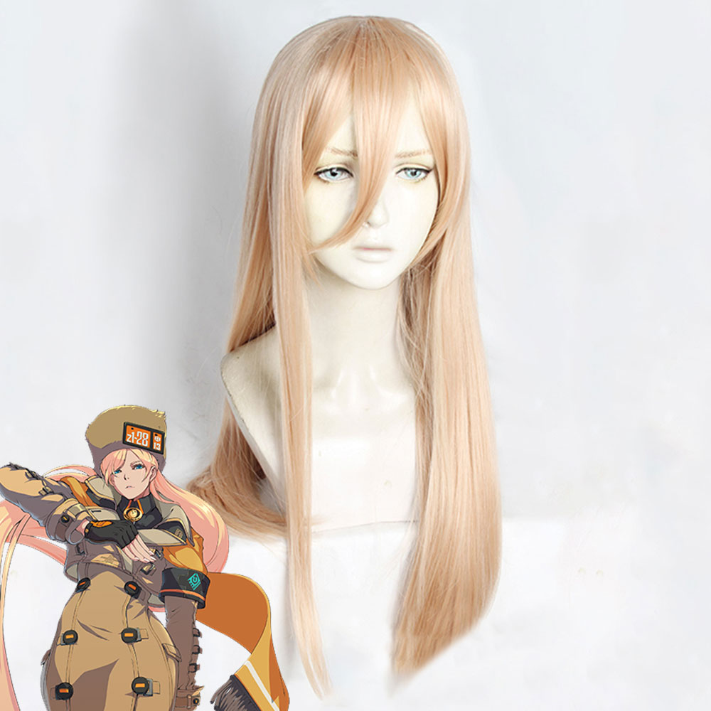 Guilty Gear STRIVE Millia Rage Golden Orange Cosplay Perücke