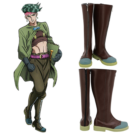 JoJo's Bizarre Adventure Rohan Kishibe Zapatos marrones Botas de cosplay