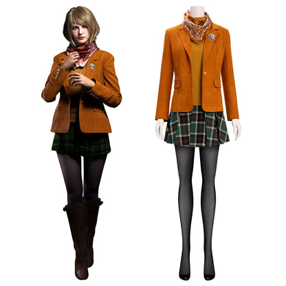 Resident Evil IV 4 Remake Ashley Graham Halloween Game Party Cosplay Costume