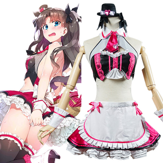 Fate Grand Order Día de San Valentín Rin Tohsaka Chocolate Maid Dress Disfraz de Cosplay
