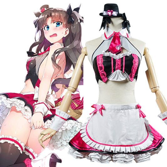 Fate Grand Order Valentinstag Rin Tohsaka Chocolate Maid Kleid Cosplay Kostüm