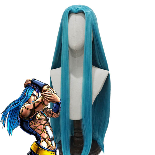 Le bizzarre avventure di Jojo: Stone Ocean Narciso Anasui maschio parrucca cosplay blu