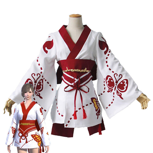 Final Fantasy XIV Vêtements Costume de Cosplay Yukata Redfly pour femme