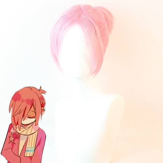 Jibaku Shounen Hanako-Kun Mitsuba Sousuke 粉色 紅色 Cosplay 假髮