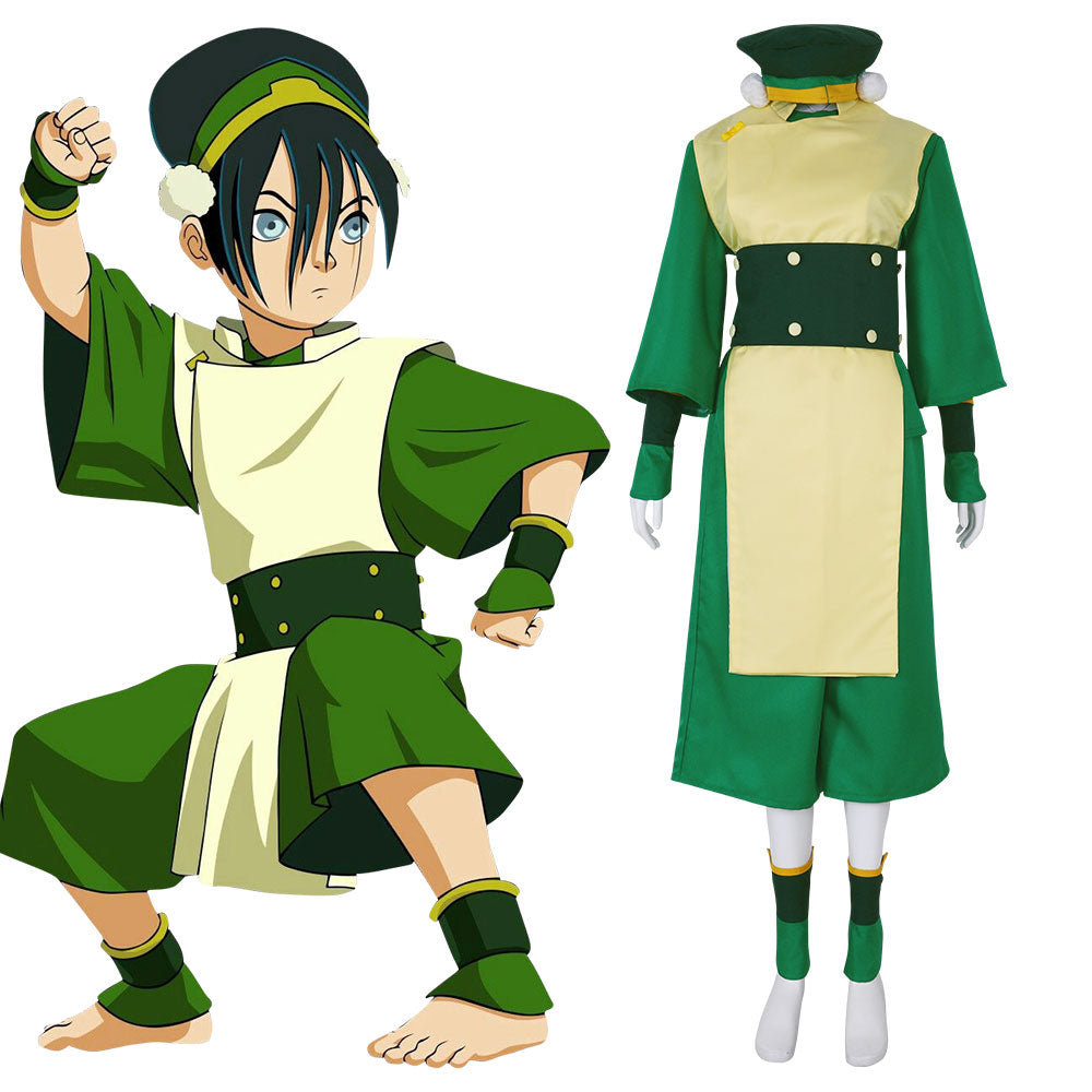 Avatar The Last Airbender Toph Beifong Green Cosplay Costume