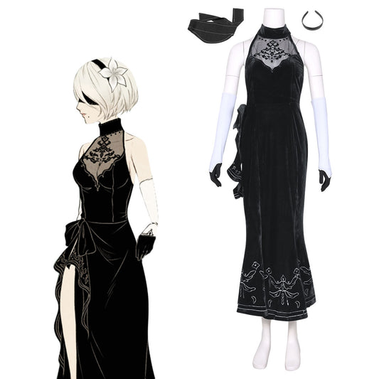 NieR: Automata 2B YoRHa No. 2 Type B Evening Dress Cosplay Costume