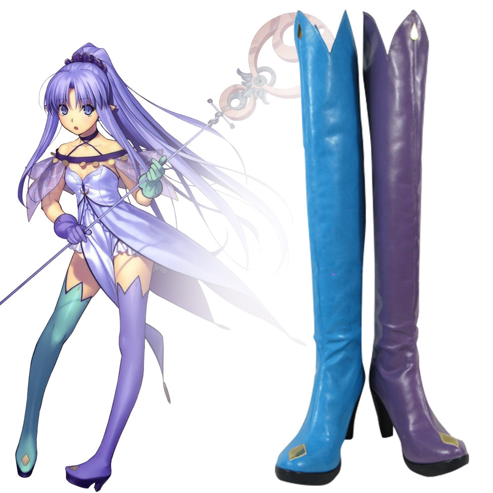 Destin Grand Ordre Roulette Medea Lily Violet Bleu Chaussures Cosplay Bottes
