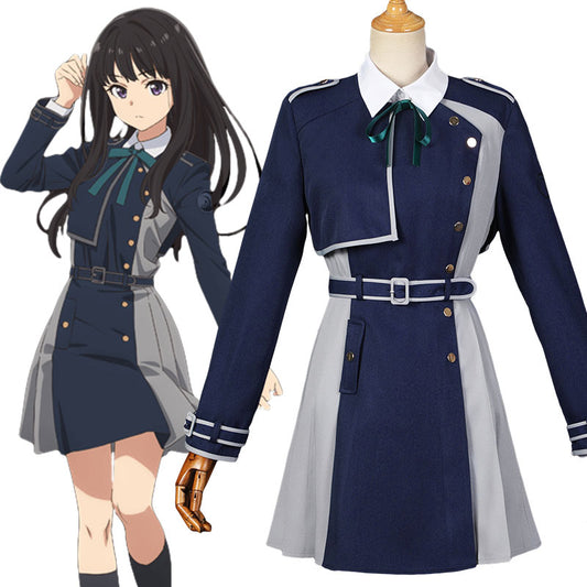 Disfraz de Cosplay de uniforme azul Lycoris Recoil Takina Inoue