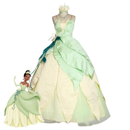 Disney Prinzessin und die Froschprinzessin Tiana Halloween Cosplay Kostüm