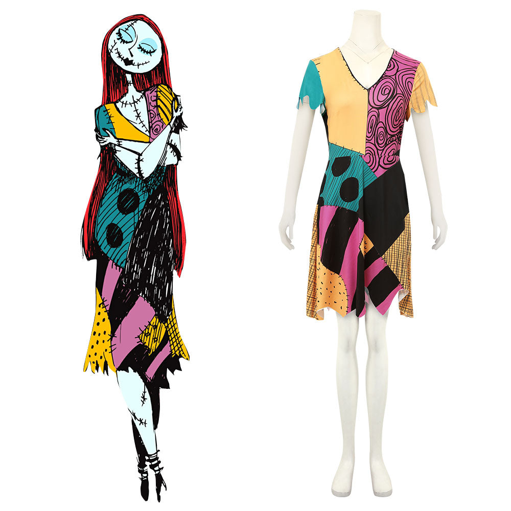 Nightmare Before Christmas Sally Halloween Dress Cosplay Costume – Gcosplay