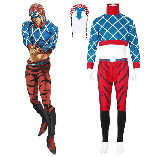 La extraña aventura de JoJo: disfraz de Cosplay de Vento Aureo Golden Wind Guido Mista