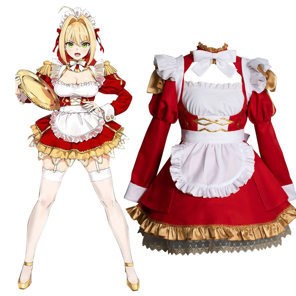 Fate Grand Order Sabre Nero Claudius Caesar Augustus German Maid Cosplay Kostüm