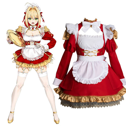 Fate Grand Order Sabre Nero Claudius Caesar Augustus German Maid Cosplay Kostüm
