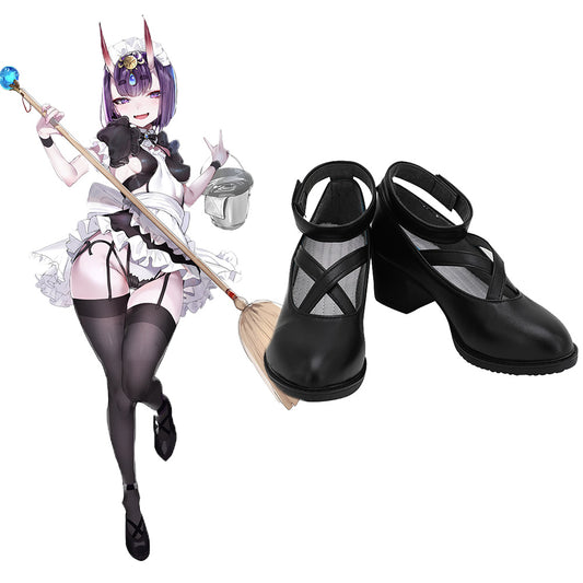 Destin Grand Ordre Assassin Shuten Douji Maid Noir Cosplay Chaussures