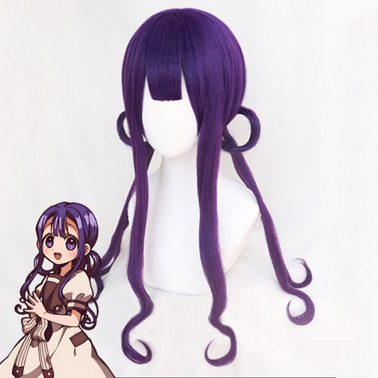 Jibaku Shounen Hanako-Kun Akane Aoi púrpura Cosplay peluca