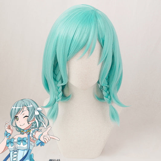 BanG Dream! Hikawa Hina Blue Green Cosplay Wig