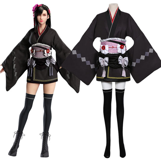 Costume cosplay Kimono esotico di Final Fantasy VII Remake Tifa Lockhart