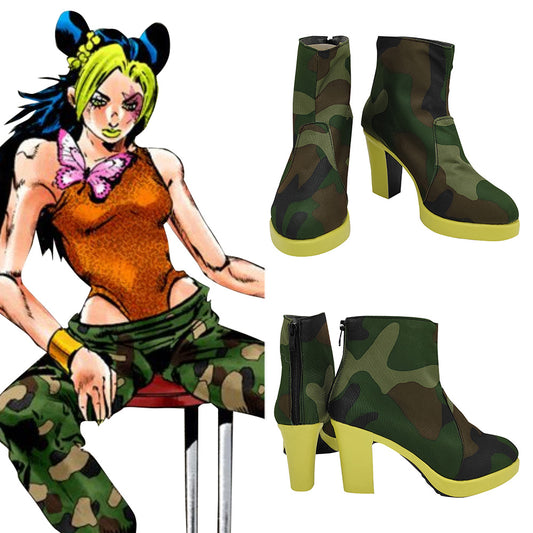 JoJo's Bizarre Adventure: Stone Ocean Jolyne Cujoh 14 años Zapatos de cosplay verdes