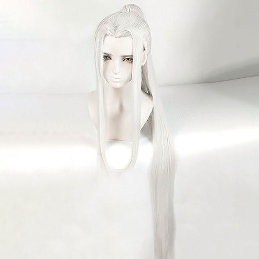 Demon Slayer: Kimetsu no Yaiba Tengen Uzui Parrucca cosplay bianca argento femminile