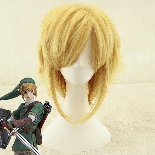 La leyenda de Zelda Zeruda no Densetsu Link Golden Cosplay peluca