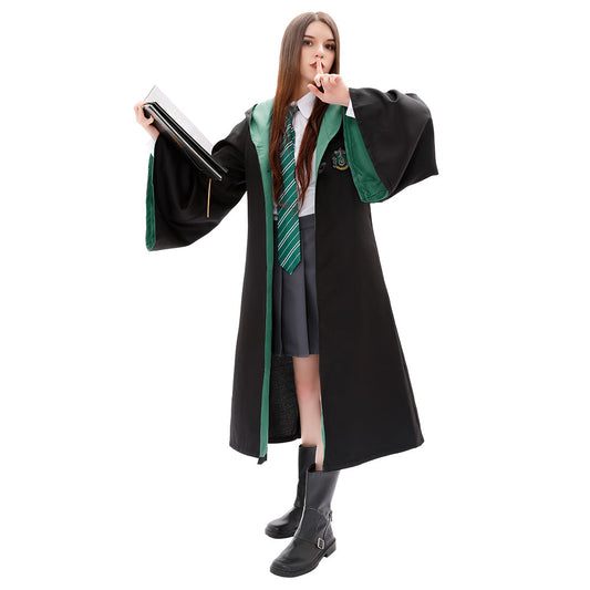 Harry Potter Mujer Slytherin Robe Uniforme escolar Disfraz de Halloween Cosplay