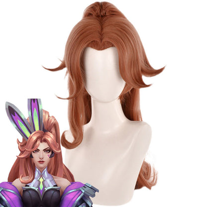 Parrucca Cosplay League of Legends LOL Battle Bunny Miss Fortune marrone
