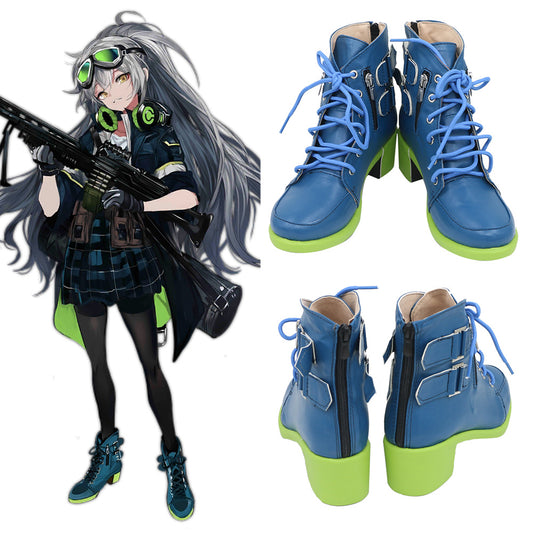 Scarpe cosplay blu Frontline AEK-999 per ragazze