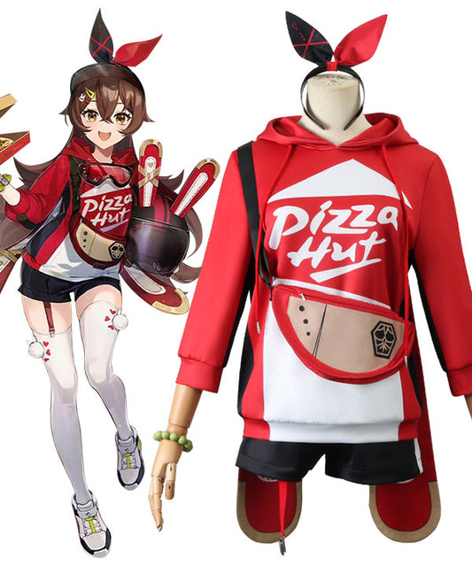 Genshin Impact Amber Pizza Hut Halloween-Cosplay-Kostüm