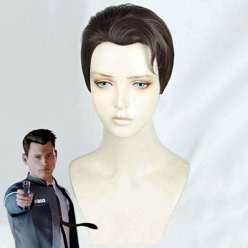 Detroit: Become Human Connor Black Brown Cosplay Wig