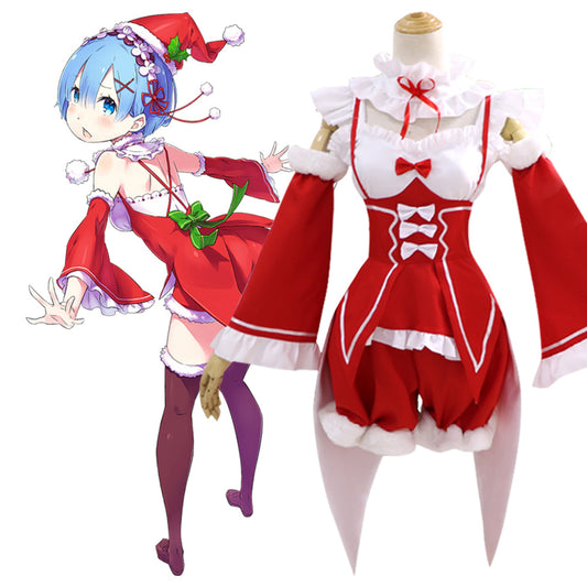 Re:Zero Starting Life in Another World Rem Ram Christmas Cosplay Costume