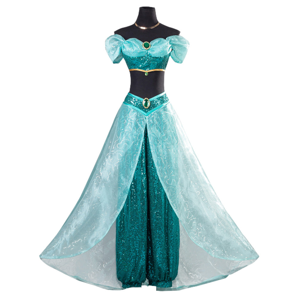 Disney Aladdin Princess Jasmine Dress Cosplay Costume Disney Aladdin Princess Jasmine Dress Cosplay Costume