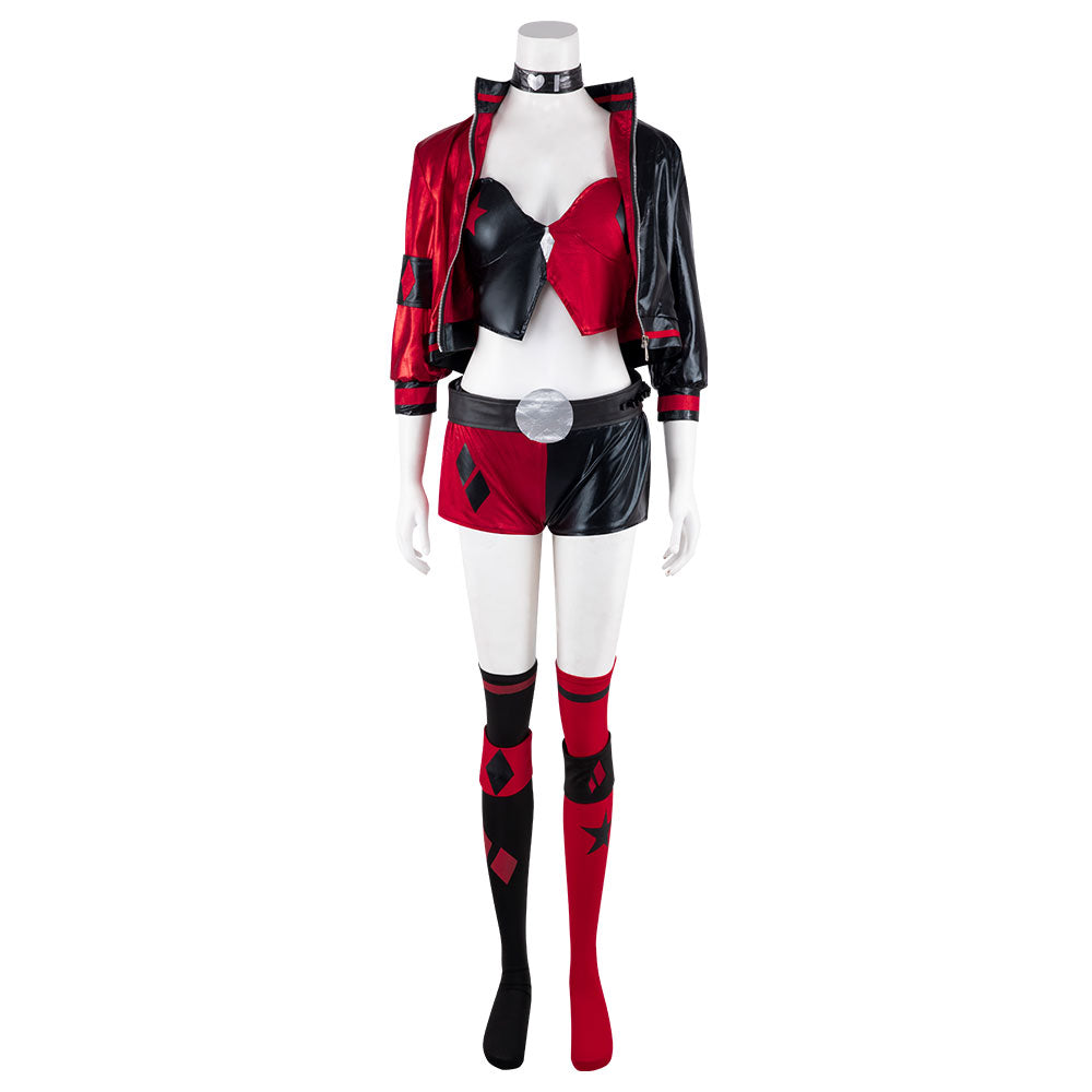 DC Comics rosso bianco e nero: costume cosplay di Harley Quinn
