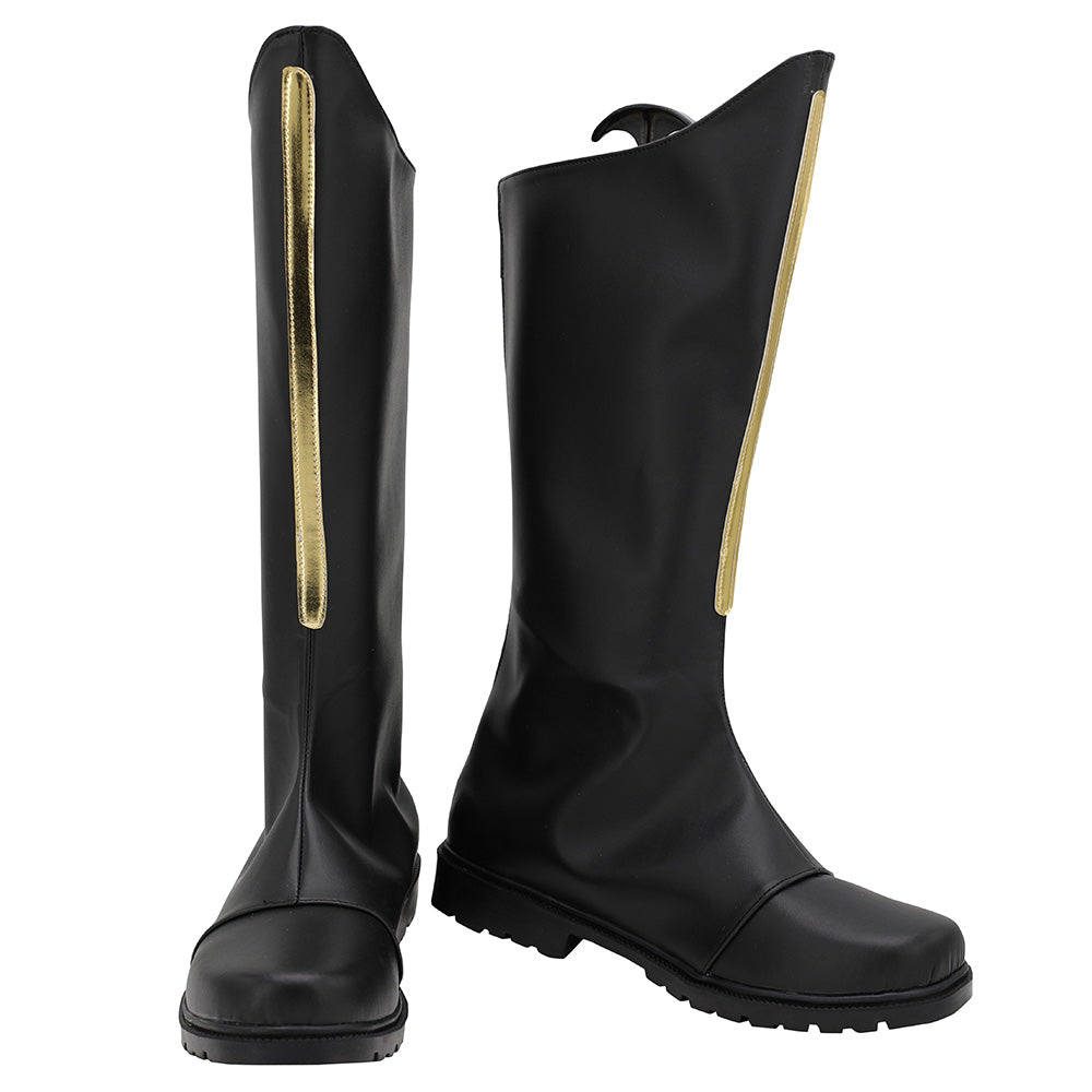 JoJo's Bizarre Adventure Jotaro Kujo Star Platin Schwarz Schuhe Cosplay Stiefel