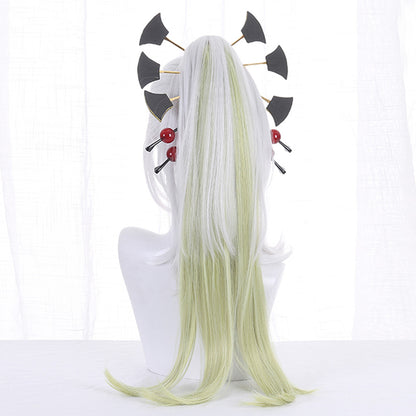 Demon Slayer: Kimetsu No Yaiba Daki White Green Cosplay Wig - No Headwear